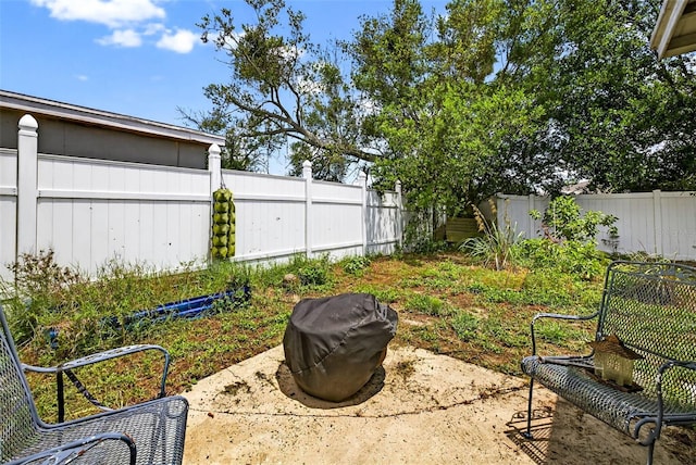 7814 Burnham Dr, Port Richey, FL 34668 - fenced backyard with a patio area