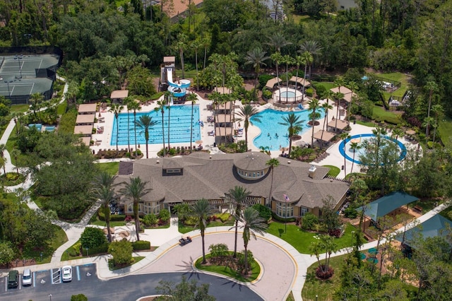 27455 Mistflower Dr, Wesley Chapel, FL 33544 - aerial view of a pool