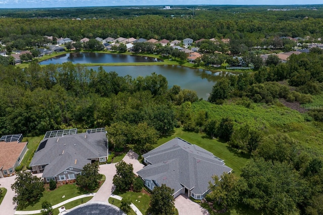 27455 Mistflower Dr, Wesley Chapel, FL 33544 - aerial overview of property's location featuring a large body of water and nearby suburban area