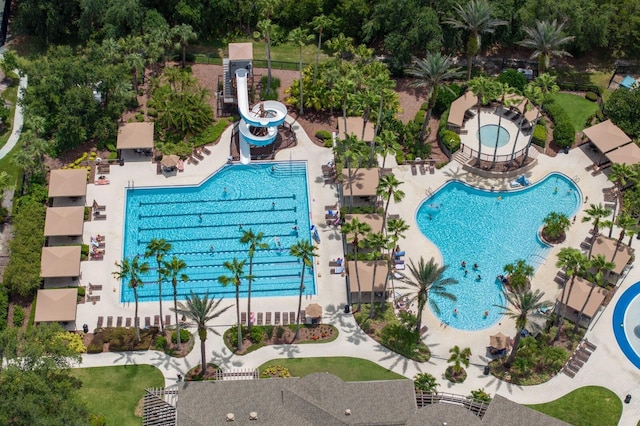 27455 Mistflower Dr, Wesley Chapel, FL 33544 - aerial view of a pool
