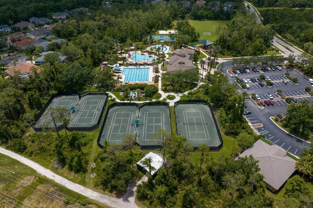 27455 Mistflower Dr, Wesley Chapel, FL 33544 - aerial overview of property's location featuring a pool