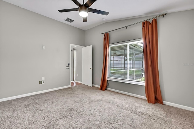 19635 Bellehurst Loop, Land O Lakes, FL 34638 - empty room with carpet flooring, a ceiling fan, and lofted ceiling