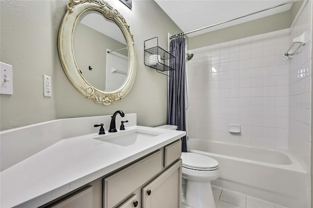 19635 Bellehurst Loop, Land O Lakes, FL 34638 - full bath featuring vanity, shower / bathtub combination with curtain, and tile patterned floors