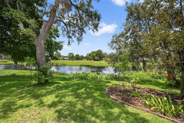 11348 Tee Time Cir, New Port Richey, FL 34654 - view of green lawn featuring a water view