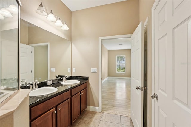 221 Sunset Crest Ct, Apollo Beach, FL 33572 - full bathroom featuring double vanity and tile patterned flooring
