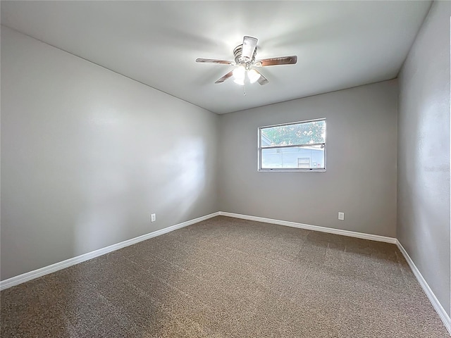 6228 Florida Cir W, Apollo Beach, FL 33572 - carpeted empty room featuring ceiling fan and baseboards