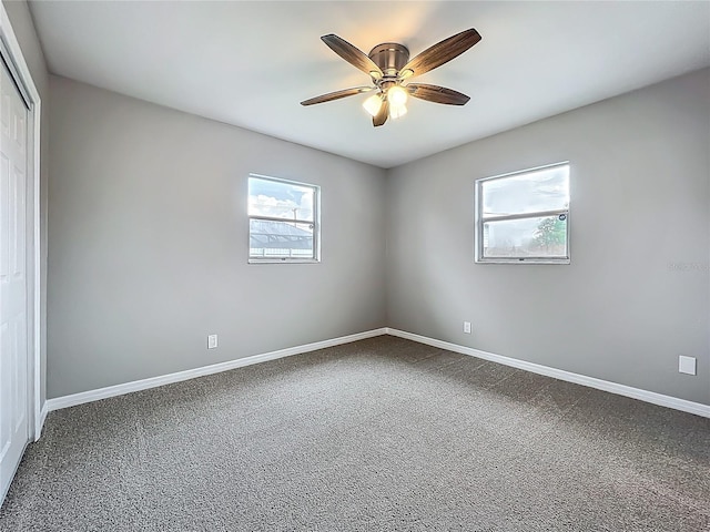 6228 Florida Cir W, Apollo Beach, FL 33572 - spare room with plenty of natural light, carpet floors, and a ceiling fan