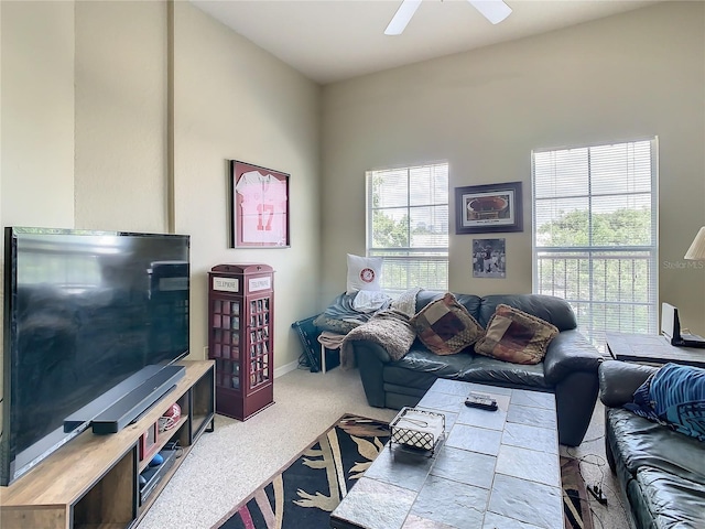 501 S Moody Ave Unit 1130, Tampa, FL 33609 - living room with carpet and a ceiling fan