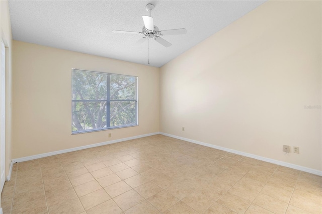 2231 Utopian Dr E Unit 307, Clearwater, FL 33763 - spare room featuring ceiling fan, a textured ceiling, and light tile patterned floors