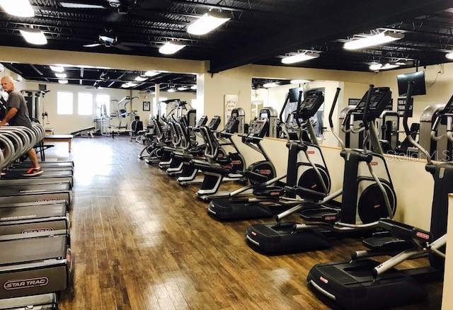 2231 Utopian Dr E Unit 307, Clearwater, FL 33763 - gym featuring wood finished floors