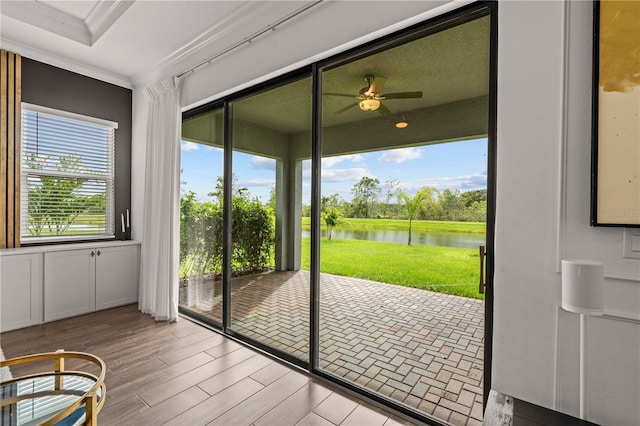 22034 Storybook Cabin Way, Land O Lakes, FL 34637 - unfurnished sunroom with a water view
