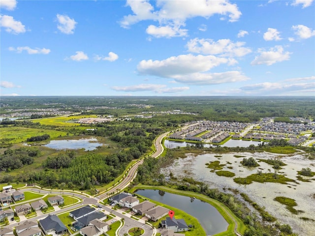 22034 Storybook Cabin Way, Land O Lakes, FL 34637 - aerial view of residential area featuring a nearby body of water and a heavily wooded area