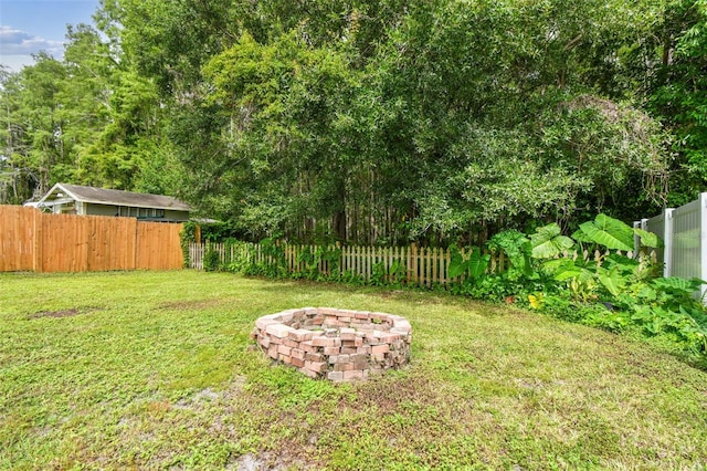 12315 Hidden Brook Dr, Tampa, FL 33624 - fenced backyard featuring a fire pit