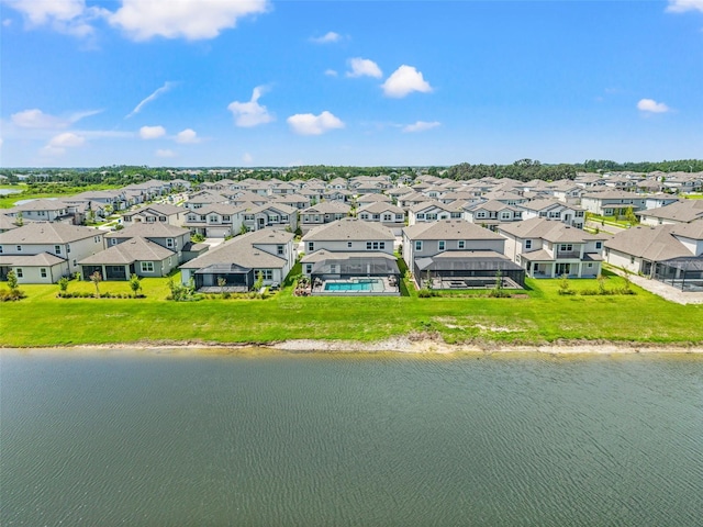 7819 Notched Pine Bnd, Wesley Chapel, FL 33545 - aerial perspective of suburban area featuring a large body of water