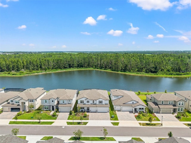 7819 Notched Pine Bnd, Wesley Chapel, FL 33545 - aerial view of residential area with a forest and a large body of water