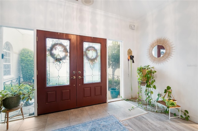 4719 61st Avenue Terrace W Unit 4719, Bradenton, FL 34210 - entryway with ornamental molding and french doors
