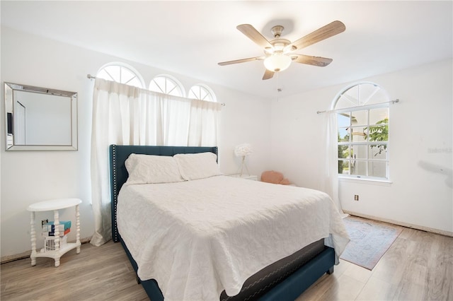 4719 61st Avenue Terrace W Unit 4719, Bradenton, FL 34210 - bedroom featuring light wood-style flooring and ceiling fan