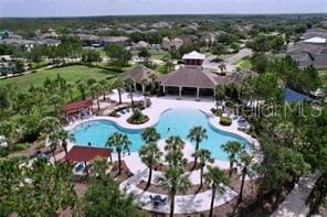 10124 Mangrove Well Rd, Ruskin, FL 33573 - bird's eye view of a pool area