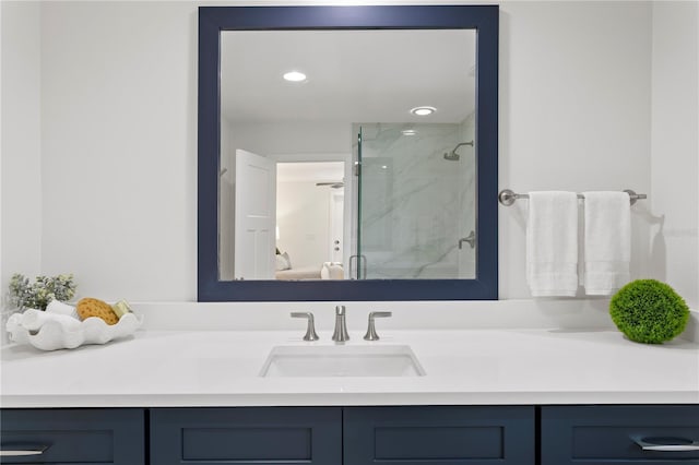 221 42nd Ave, St Pete Beach, FL 33706 - full bathroom with a marble finish shower, vanity, and connected bathroom