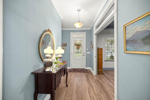 13252 SW 6th Ave, Newberry, FL 32669 - foyer entrance with wood finished floors and crown molding