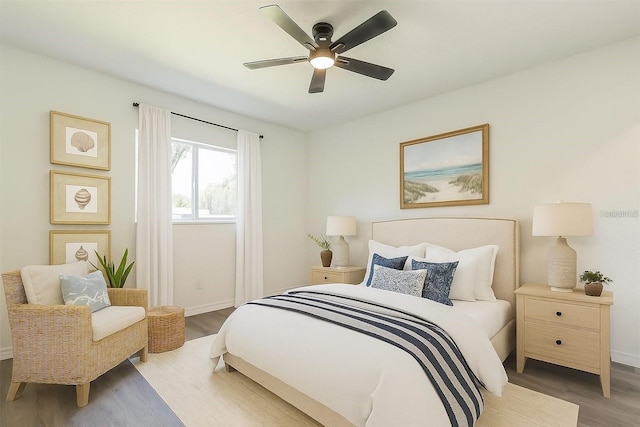 4957 N Cranberry Blvd, North Port, FL 34286 - bedroom with wood finished floors and ceiling fan