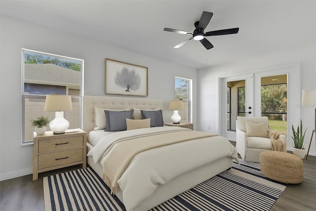 4957 N Cranberry Blvd, North Port, FL 34286 - bedroom with wood finished floors, multiple windows, and french doors