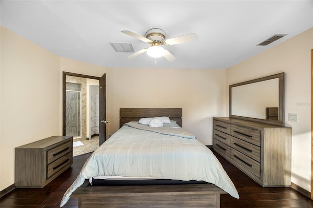 1304 N Jasmine Ave, Tarpon Springs, FL 34689 - bedroom with dark wood finished floors and ceiling fan