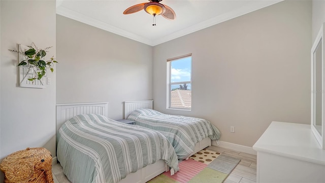 15110 Sundial Pl, Lakewood Ranch, FL 34202 - bedroom with crown molding and a ceiling fan