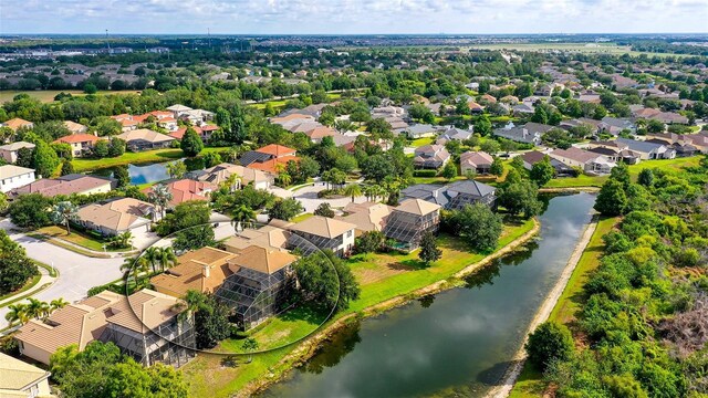 15110 Sundial Pl, Lakewood Ranch, FL 34202 - aerial perspective of suburban area featuring a large body of water