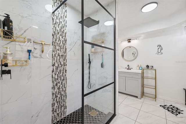 1116 Dagmar Ave, Spring Hill, FL 34606 - full bath featuring a marble finish shower and vanity