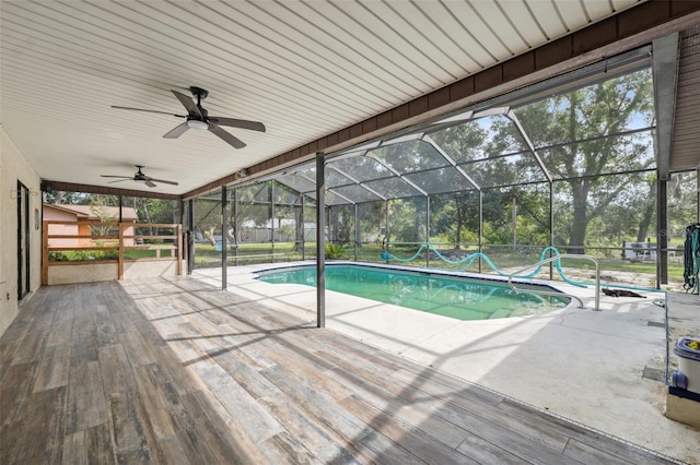 1116 Dagmar Ave, Spring Hill, FL 34606 - outdoor pool with a patio area, a lanai, and ceiling fan
