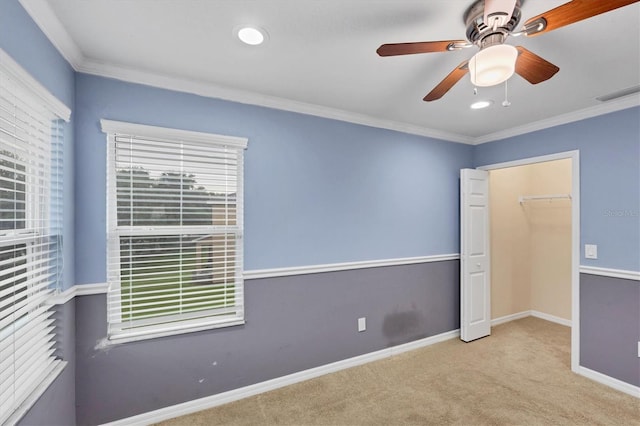 11571 84th Street Cir E Unit 106, Parrish, FL 34219 - unfurnished bedroom featuring carpet floors, crown molding, ceiling fan, and recessed lighting