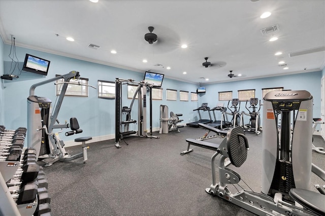 11571 84th Street Cir E Unit 106, Parrish, FL 34219 - exercise room with ornamental molding and recessed lighting