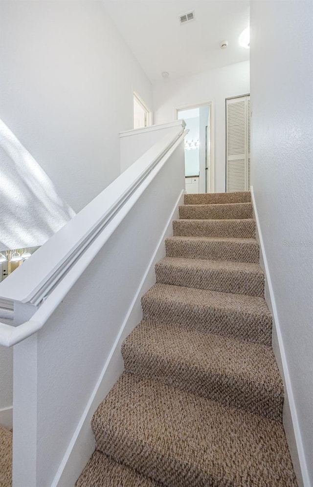 2148 Chianti Pl Unit 1310, Palm Harbor, FL 34683 - stairway with baseboards and carpet floors