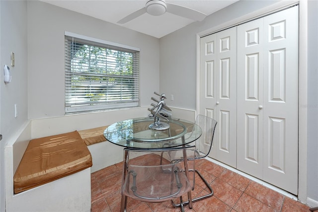 849 Karen St, Palm Harbor, FL 34684 - dining space featuring ceiling fan and tile patterned flooring