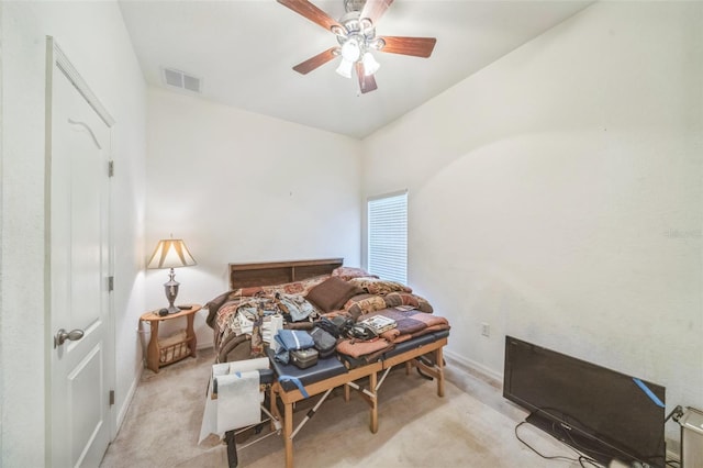 1754 Turtle Rock Dr, Lakeland, FL 33803 - bedroom featuring light carpet and a ceiling fan