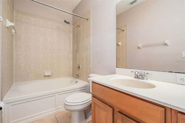 14167 Stilton St, Tampa, FL 33626 - full bathroom with vanity, shower / bathtub combination, and tile patterned flooring