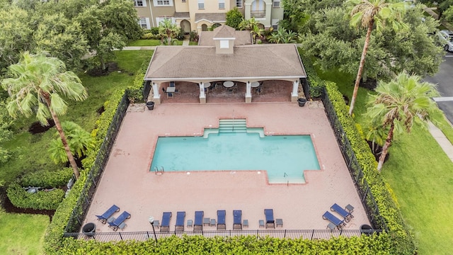 14167 Stilton St, Tampa, FL 33626 - aerial view of property and surrounding area featuring a pool