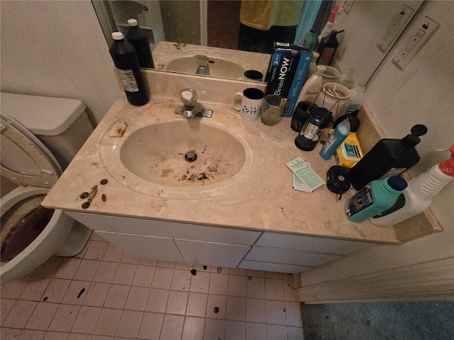 8548 Cypress Lakes Blvd, New Port Richey, FL 34653 - bathroom with vanity and tile patterned floors