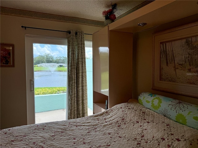 2722 Sherbrooke Ln Unit D, Palm Harbor, FL 34684 - bedroom with access to outside and a textured ceiling