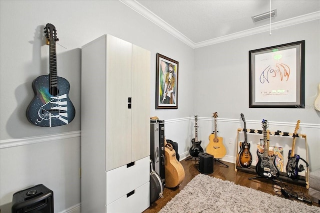 7310 S Shamrock Rd, Tampa, FL 33616 - interior space with dark wood-style floors and crown molding