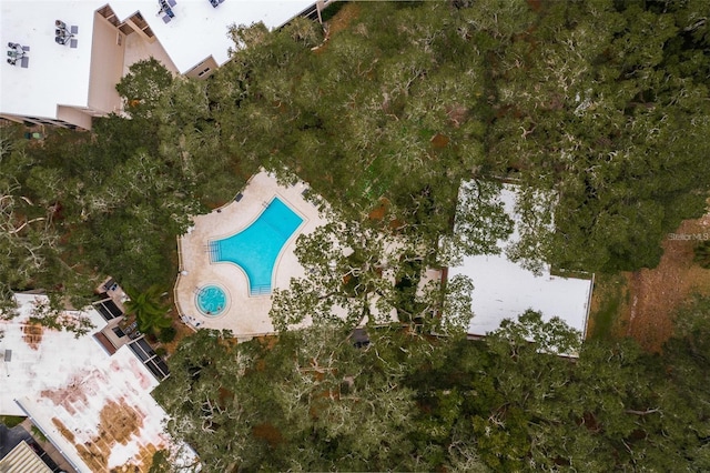 845 Maple Ct Unit 103, Dunedin, FL 34698 - aerial overview of property's location featuring a pool area