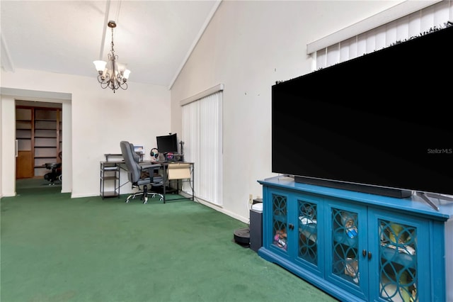 3129 W Paris St, Tampa, FL 33614 - carpeted office with vaulted ceiling and a chandelier