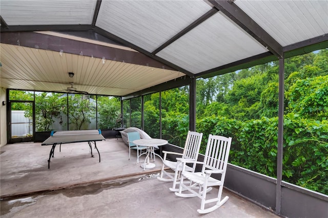 3129 W Paris St, Tampa, FL 33614 - sunroom with ceiling fan and vaulted ceiling