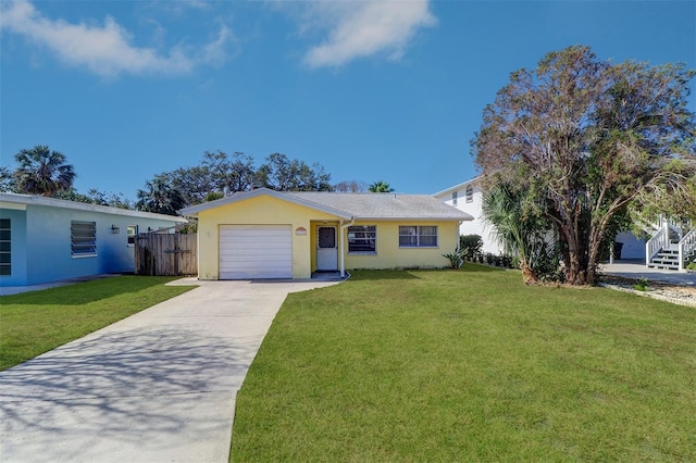 123 11th Ave, Indian Rocks Beach, FL 33785 - ranch-style home with concrete driveway, stucco siding, and a garage