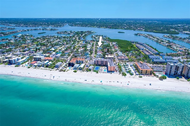 123 11th Ave, Indian Rocks Beach, FL 33785 - aerial view of waterfront with a beach
