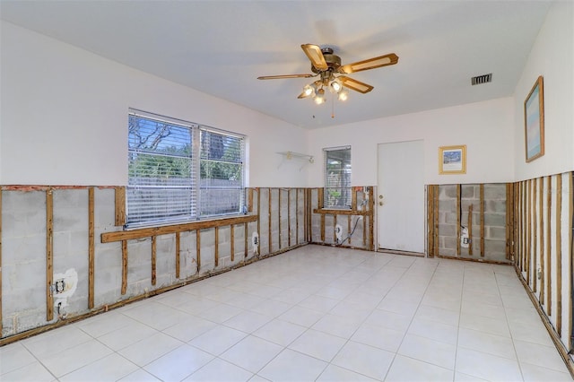123 11th Ave, Indian Rocks Beach, FL 33785 - empty room featuring ceiling fan and a wainscoted wall