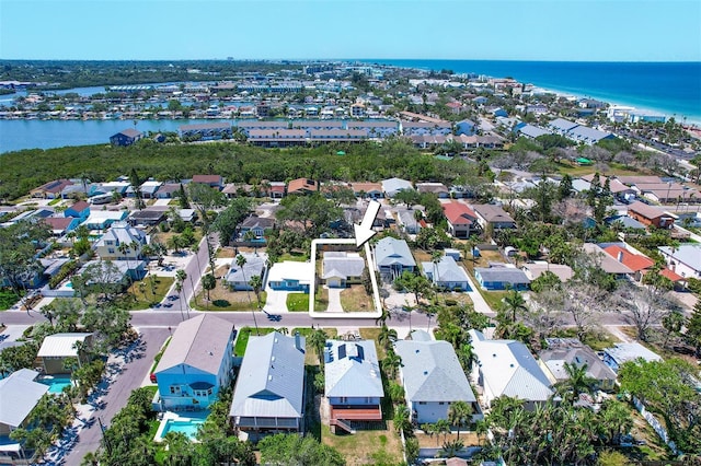 123 11th Ave, Indian Rocks Beach, FL 33785 - aerial perspective of suburban area featuring a nearby body of water