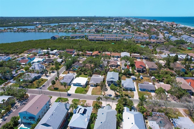 123 11th Ave, Indian Rocks Beach, FL 33785 - aerial view of property's location with a large body of water and nearby suburban area
