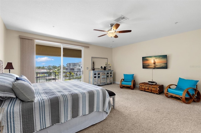 300 Capri Blvd Unit 3, Treasure Island, FL 33706 - bedroom with access to exterior, carpet flooring, and a ceiling fan